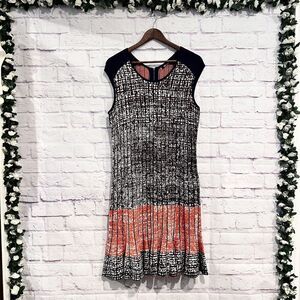 Nic Zoe Size Large Twirl‎ Dress Fit Flare Knit Sleeveless Stretch Scoop Neck